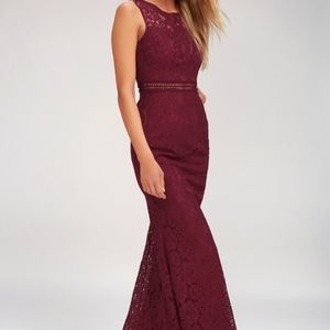 Lulu's 'Music of the Heart' Burgundy Lace Maxi